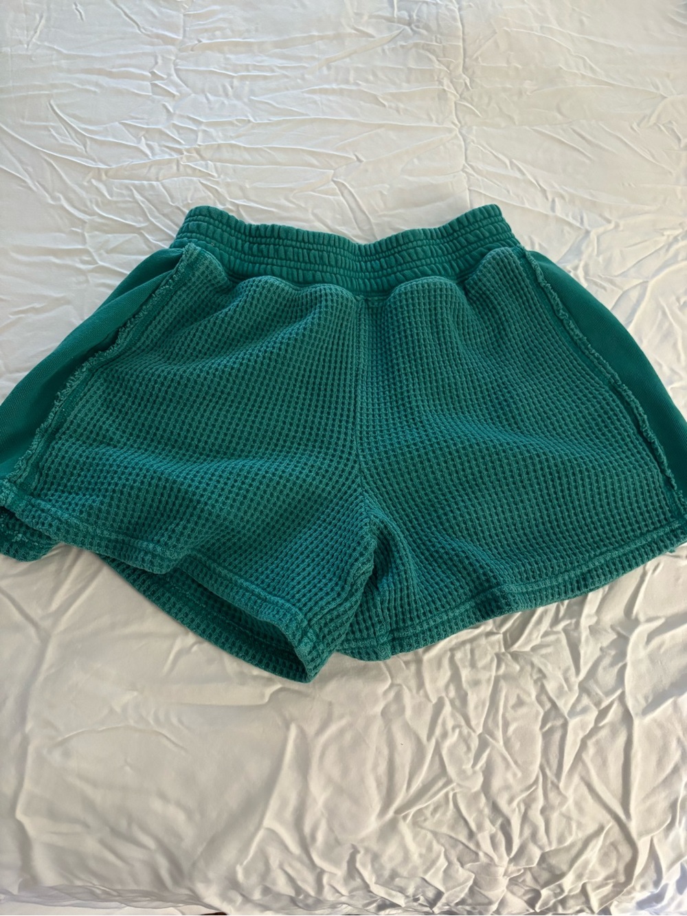 aerie Teal Waffle-Knit Athletic Shorts